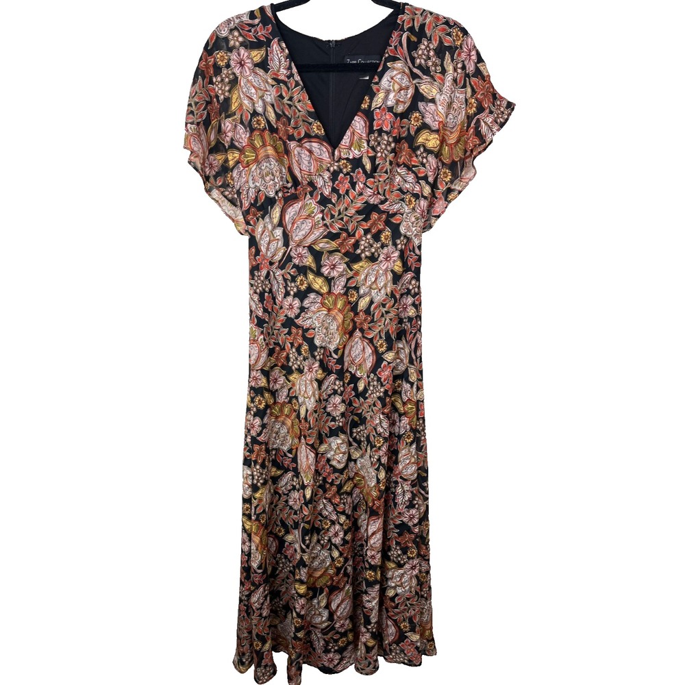 Zarr Collection Floral Maxi Dress Boho 90s Grunge Festival‎ Black Multicolor 4